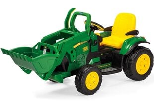 Vienvietīgs bērnu elektriskais traktors Peg Perego John Deere Ground Loader 12V, zaļš cena un informācija | Elektromobīļi bērniem | 220.lv