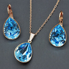 Комплект украшений DiamondSky «Хрустальная капля II (Aquamarine Blue)» с кристаллами Swarovski™ DS00S250 цена и информация | Наборы украшений | 220.lv