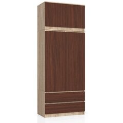 Шкаф NORE S90 с антресолями, цвета дуба/коричневый цена и информация | Шкафы | 220.lv