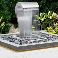 vidaXL dārza ūdenskritums, 52,4x34,2x82 cm, nerūsējošs tērauds cena un informācija | Dārza dekori | 220.lv