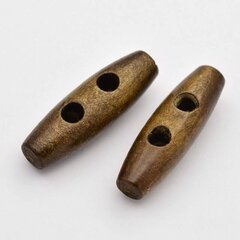 Пуговица деревянная 35х10 мм, 1 шт. цена и информация | Принадлежности для шитья | 220.lv