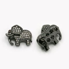 Misiņa starplika ar rhinestones "Elephant" 17x22x8 mm 1 gab. cena un informācija | Rotu veidošana, pērļošana | 220.lv