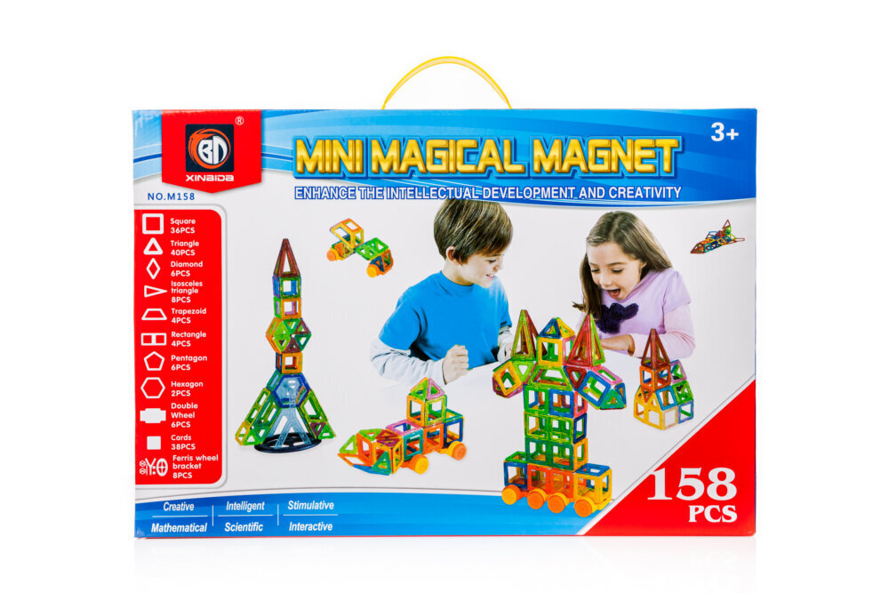 Magnētiskais konstruktors Mini Magical Magnet, 158 detaļas cena un informācija | Konstruktori | 220.lv