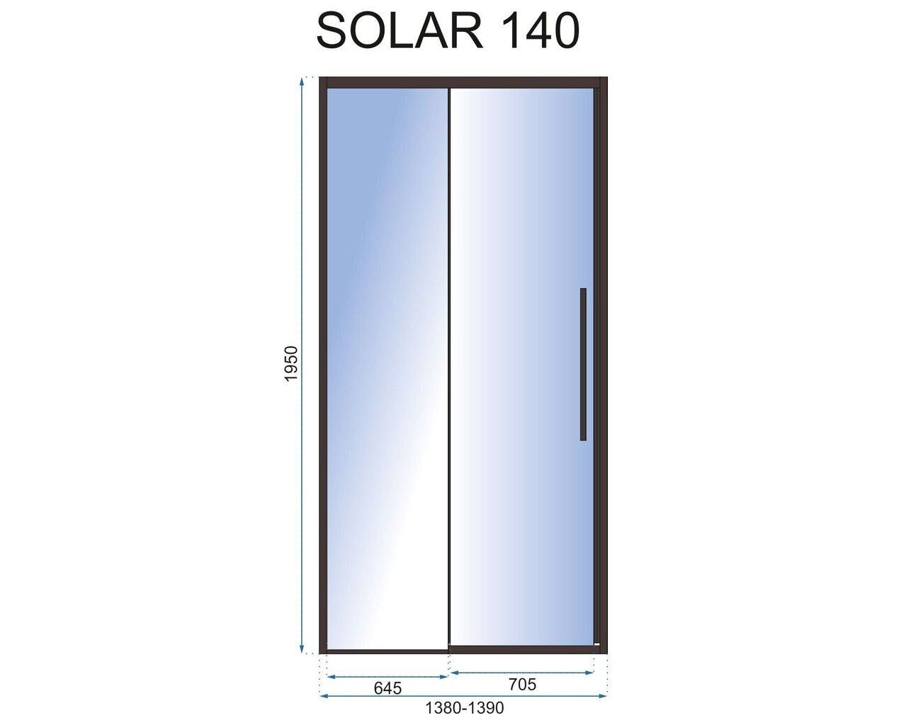 Dušas durvis REA Solar Black Mat cena un informācija | Dušas durvis, dušas sienas | 220.lv