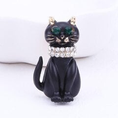 Broša Elegant black cat цена и информация | Броши | 220.lv