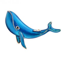 Broša Smiling blue whale цена и информация | Броши | 220.lv