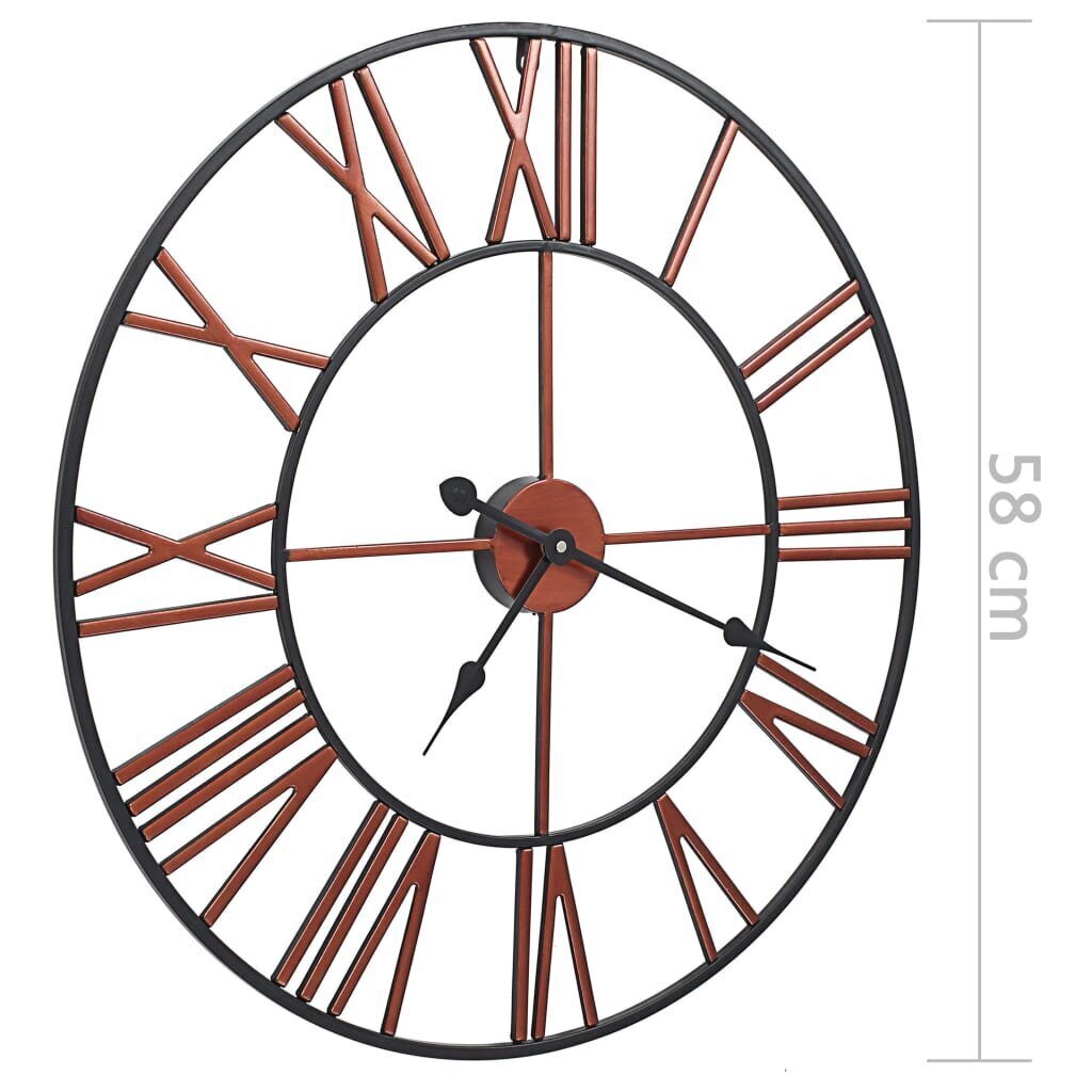 vidaXL sienas pulkstenis, 58 cm, metāls, sarkans cena un informācija | Pulksteņi | 220.lv