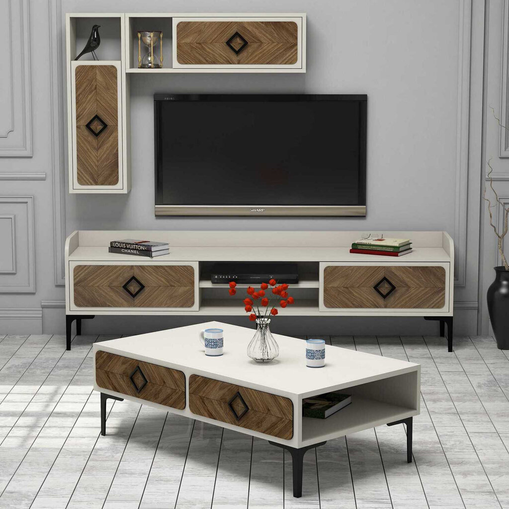 Dzīvojamās istabas mēbeļu komplekts Kalune Design 845(XIII), balts цена и информация | Sekcijas | 220.lv