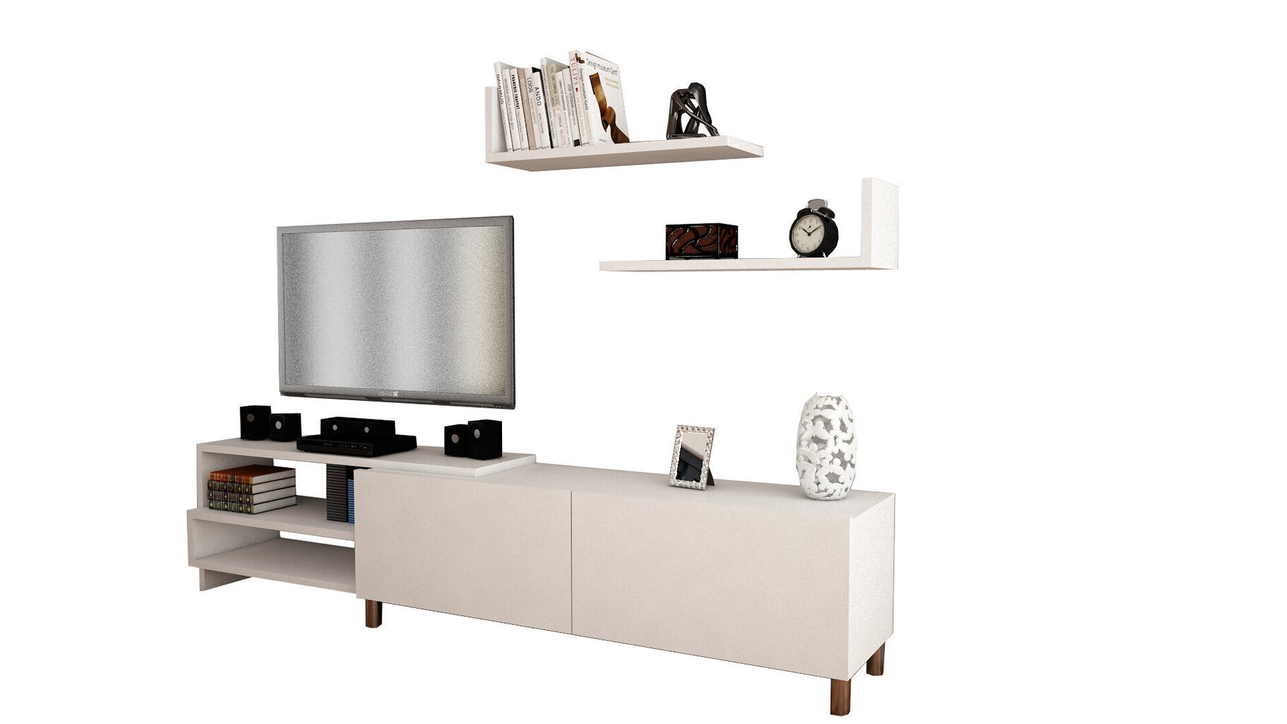 Dzīvojamās istabas mēbeļu komplekts Kalune Design 745(III), balts cena un informācija | Sekcijas | 220.lv