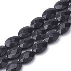 Melnā akmens pērles 18x13 mm, 4 gab. cena un informācija | Rotu veidošana, pērļošana | 220.lv