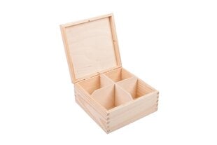 Деревянный ящик для чая, 16x16x8 см цена и информация | Посуда для хранения еды | 220.lv