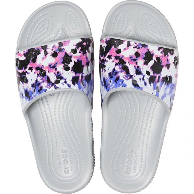 Sieviešu pludmales čības Crocs Classic Crocs Tie Dye Mania Slide W 206481 97K, 53570 cena un informācija | Peldēšanas apavi | 220.lv