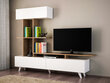 Dzīvojamās istabas mēbeļu komplekts Kalune Design 745(VI), balts/brūns cena un informācija | Sekcijas | 220.lv