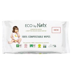 Влажные салфетки Eco by Naty, 56 шт. цена и информация | Одноразовые пеленки и влажные салфетки | 220.lv