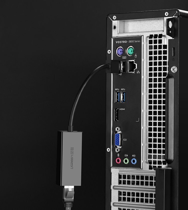 USB Kabelis Ugreen 2.0 100 Mbps Ethernet external network adapter, melns (CR110 20254) cena un informācija | Savienotājkabeļi | 220.lv