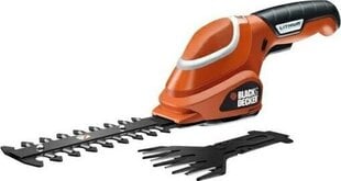 Black&Decker Akumulatora zāles un dzīvžoga šķēres GSL700 KIT цена и информация | Кусторезы, ножницы для газона | 220.lv