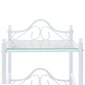 vidaXL naktsgaldiņš, 45x30,5x60 cm, tērauds, rūdīts stikls, balts цена и информация | Naktsskapīši | 220.lv