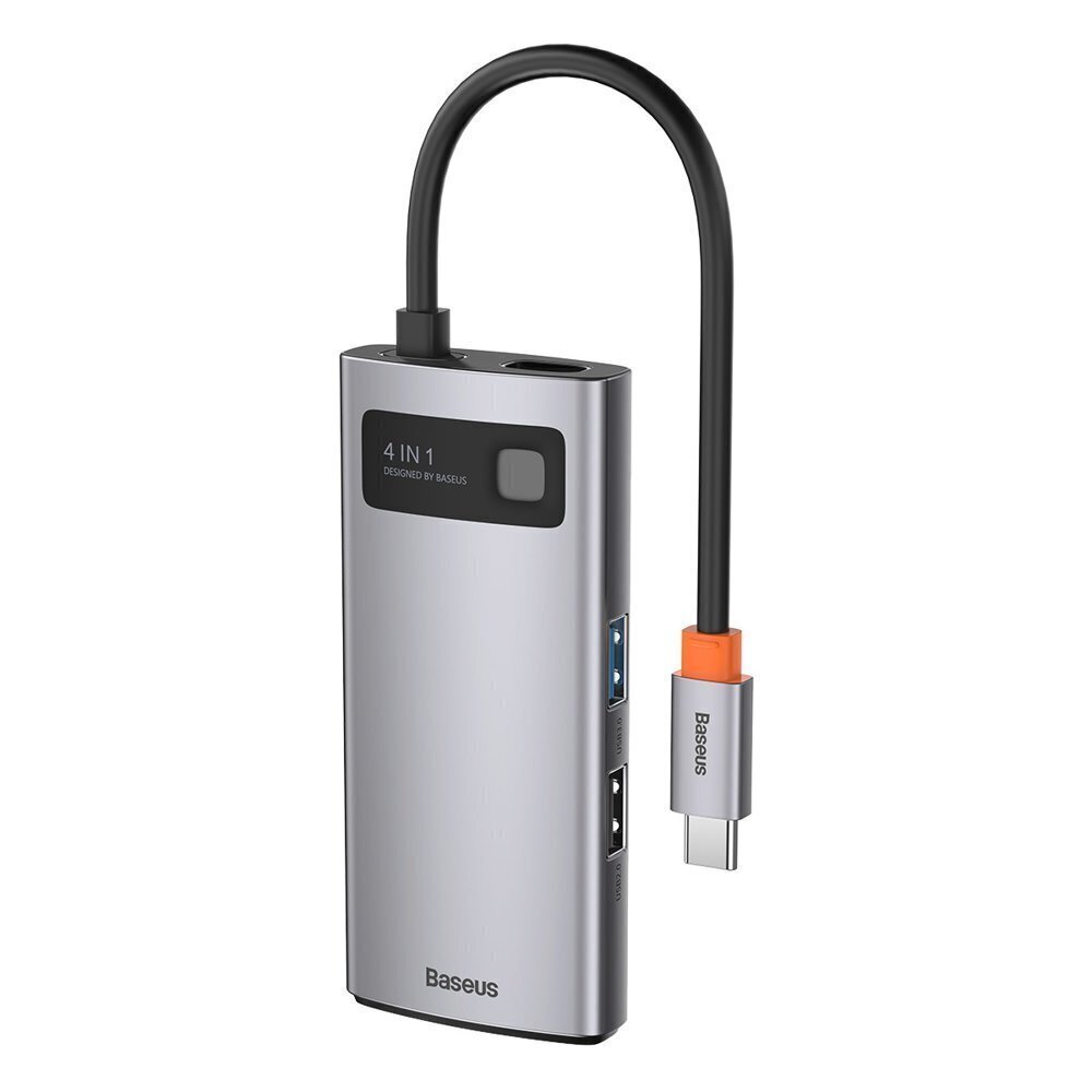 Baseus Metal Gleam HUB 4in1 Daudzfunkcionāls centrmezgls cena un informācija | Adapteri un USB centrmezgli | 220.lv