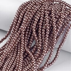 Stikla pērles 4 mm, 1 pavediens cena un informācija | Rotu veidošana, pērļošana | 220.lv