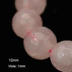 Dabīgas rozā kvarca pērles 12 mm cena un informācija | Rotu veidošana, pērļošana | 220.lv