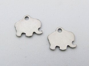 Nerūsējošā tērauda kulons "Elephant" 12x10 mm, 1 gab. cena un informācija | Rotu veidošana, pērļošana | 220.lv