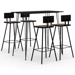 Комплект мебели для бара из 5 частей, черный цена и информация | Комплекты мебели для столовой | 220.lv