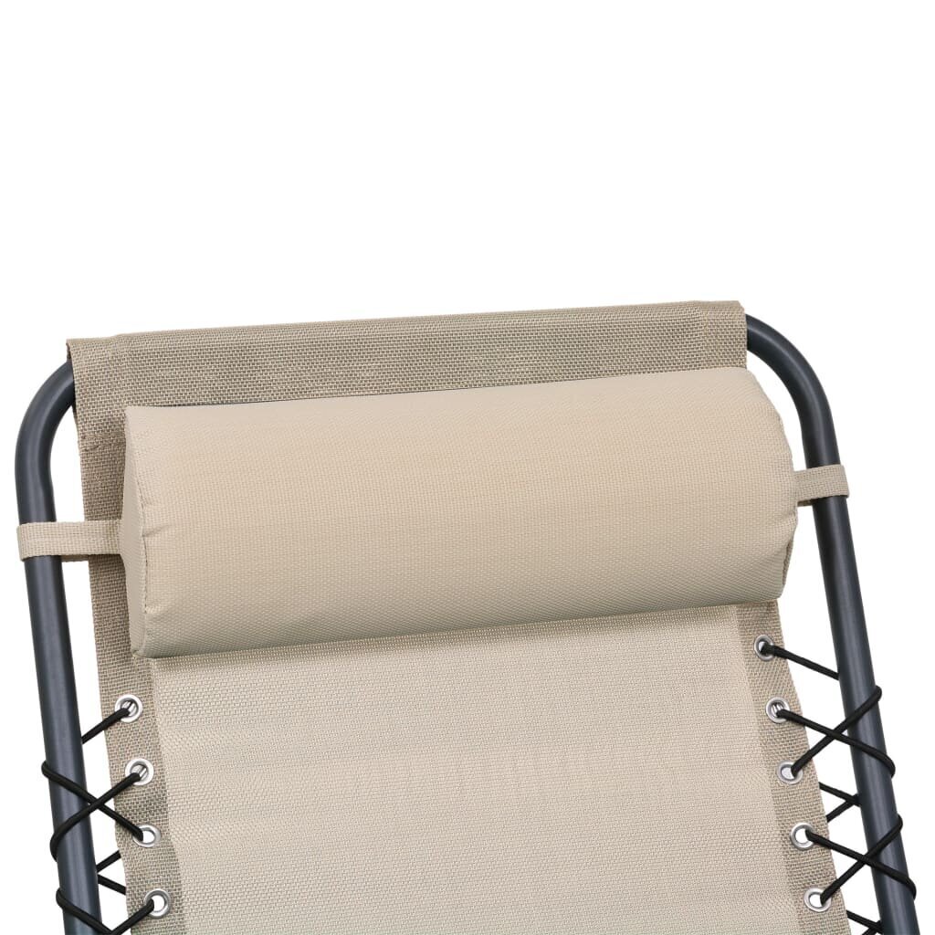vidaXL pludmales krēsla galvas balsts, 40x7,5x15 cm, krēmkrāsas cena un informācija | Krēslu paliktņi | 220.lv
