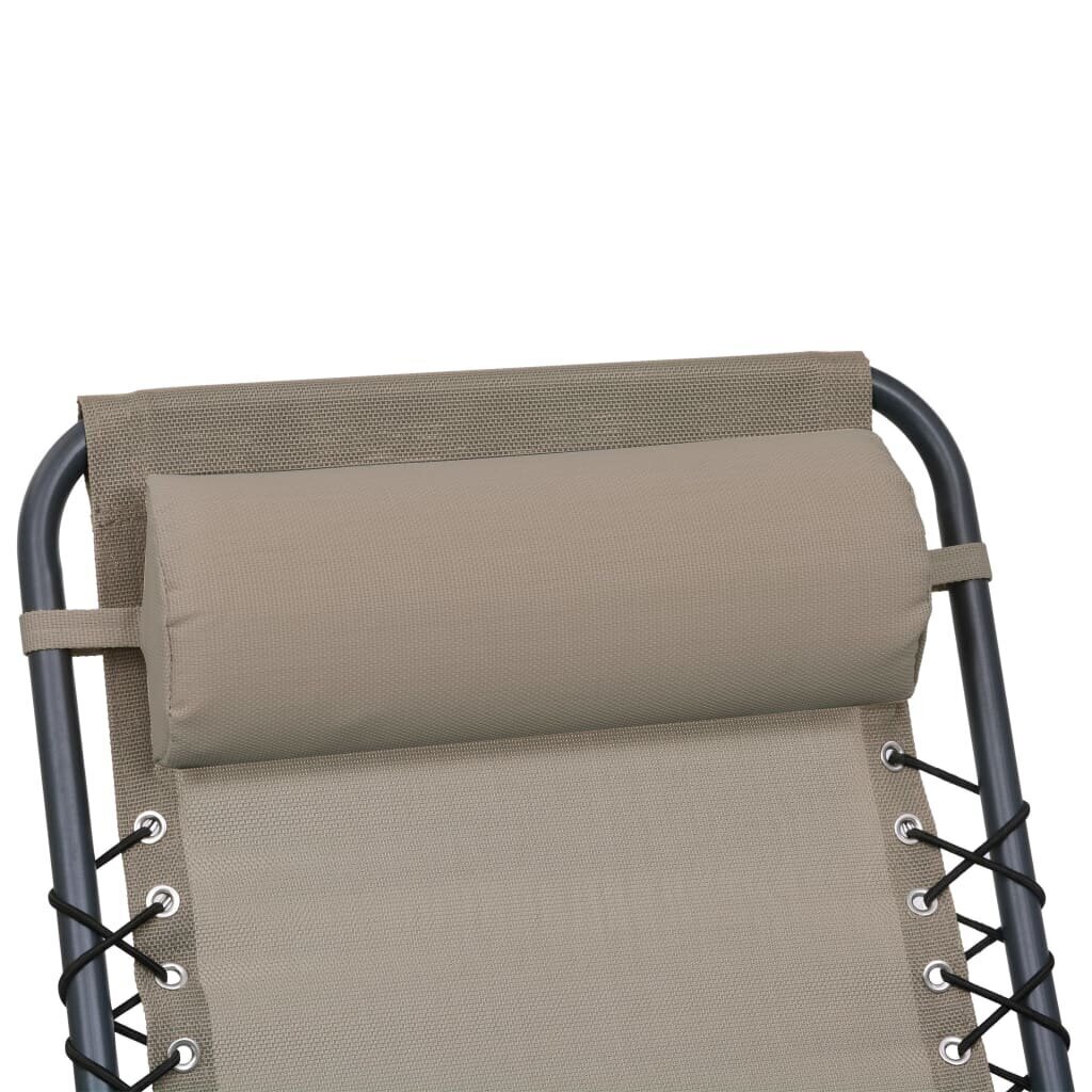 vidaXL pludmales krēsla galvas balsts, 40x7,5x15 cm, pelēkbrūns cena un informācija | Krēslu paliktņi | 220.lv