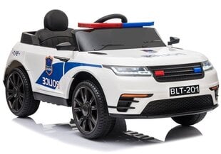 Bērnu policijas elektromobilis BLT-201, balts cena un informācija | Elektromobīļi bērniem | 220.lv