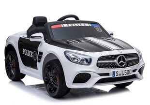 Электромобиль для детей Mercedes SL500 Police, белый цена и информация | Электромобили для детей | 220.lv