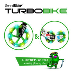 Беговел Small Rider Turbo Bike 2в1, Светящиеся модульные колеса, Регулировка по высоте, Зеленый цена и информация | Балансировочные велосипеды | 220.lv