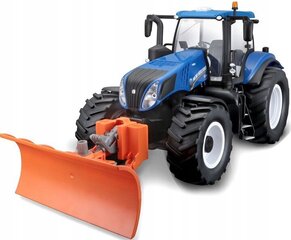 Радиоуправляемый трактор со снегоочистителем MAISTO TECH 1:16 New Holland, 82303 цена и информация | Игрушки для мальчиков | 220.lv