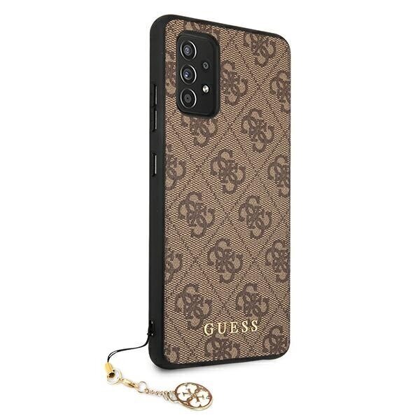 Original Guess 4G Charms Collection Hardcase maciņš Samsung Galaxy A52 5G, brūns cena un informācija | Telefonu vāciņi, maciņi | 220.lv