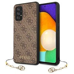 Original Guess 4G Charms Collection Hardcase maciņš Samsung Galaxy A52 5G, brūns cena un informācija | Telefonu vāciņi, maciņi | 220.lv