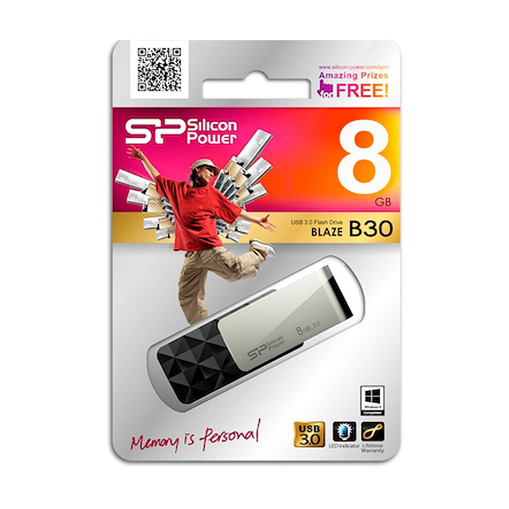 USB atmiņas karte Silicon Power Blaze B30 8GB 3.0 цена и информация | USB Atmiņas kartes | 220.lv