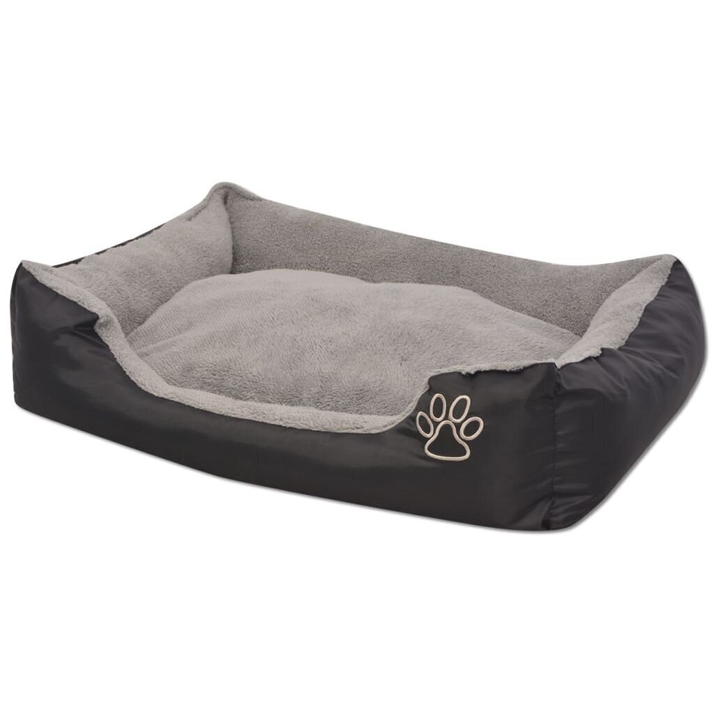 vidaXL suņu gulta ar polsterētu spilvenu, XXL izmērs, melna cena un informācija | Suņu gultas, spilveni, būdas | 220.lv