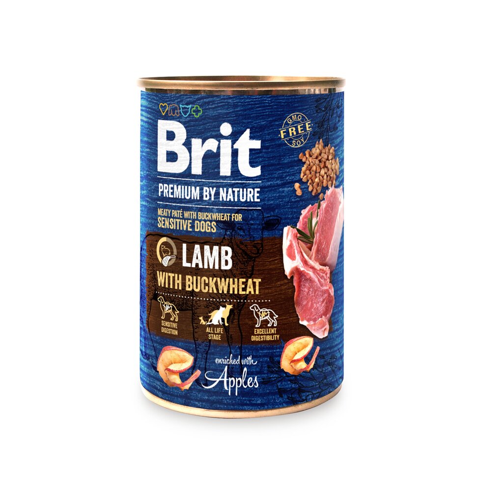 Brit Premium By Nature Konservi Suņiem Lamb With Buckwheat 400g цена и информация | Konservi suņiem | 220.lv