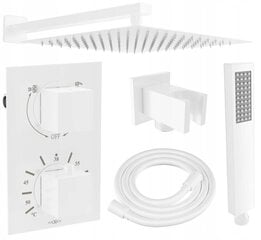 Slēpts dušas komplekts ar termostatu Mexen Cube 6in1, 25x25 cm, White цена и информация | Душевые комплекты и панели | 220.lv