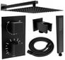 Slēpts dušas komplekts ar termostatu Mexen Cube 6in1, 25x25 cm, Black цена и информация | Dušas komplekti un paneļi | 220.lv