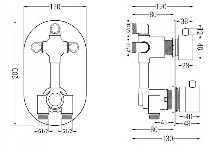 Zemapmetuma dušas komplekts ar termostatu Mexen Kai 6in1, 25 cm, Graphite cena un informācija | Dušas komplekti un paneļi | 220.lv