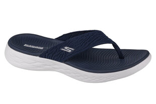 Iešļūcenes sievietēm Skechers On The Go 600 Sunny 140037-NVY, zilas цена и информация | Шлепанцы, тапочки для женщин | 220.lv