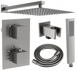 Slēpts dušas komplekts ar termostatu Mexen Cube 6in1, 30x30 cm, Graphite cena un informācija | Dušas komplekti un paneļi | 220.lv