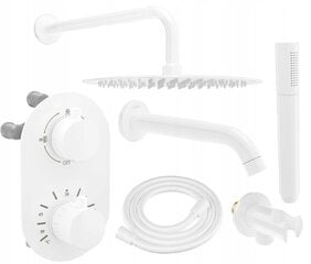 Zemapmetuma dušas un vannas komplekts ar termostatu Mexen Kai 7in1, 30 cm, White cena un informācija | Dušas komplekti un paneļi | 220.lv