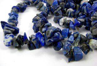 Lapis Lazuli šķembu pavediens, 8x6 mm, 90 cm cena un informācija | Rotu veidošana, pērļošana | 220.lv