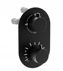 Zemapmetuma dušas komplekts ar termostatu Mexen Kai 6in1, 25 cm, Black cena un informācija | Dušas komplekti un paneļi | 220.lv