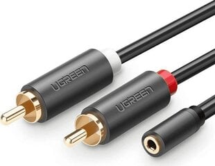 Ugreen UGR650BLK, RCA, 1 m цена и информация | Кабели и провода | 220.lv