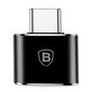 Baseus USB to USB Type-C Adapter 2.4A (Black) cena un informācija | Adapteri un USB centrmezgli | 220.lv