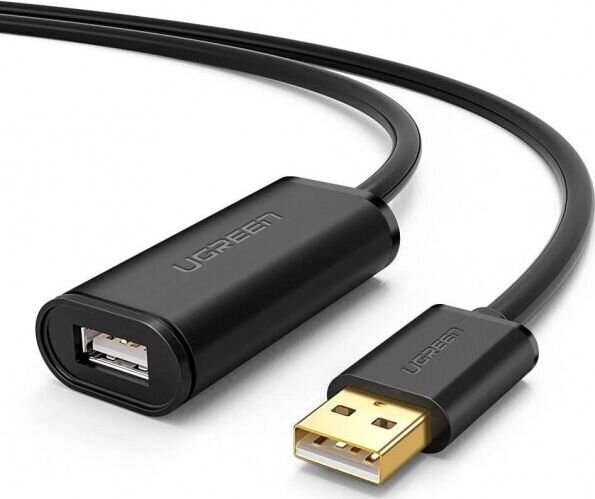 USB 2.0 pagarinātājs UGREEN US121, aktīvs, 5 m, melns cena un informācija | Savienotājkabeļi | 220.lv