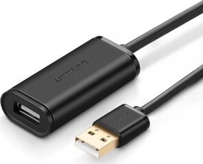 USB 2.0 pagarinātājs UGREEN US121, aktīvs, 5 m, melns cena un informācija | Savienotājkabeļi | 220.lv