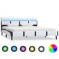 vidaXL gultas rāmis ar LED, balta mākslīgā āda, 140x200 cm цена и информация | Gultas | 220.lv